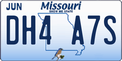MO license plate DH4A7S