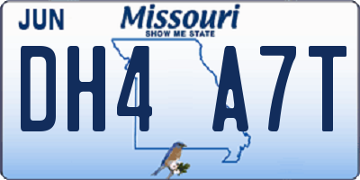 MO license plate DH4A7T