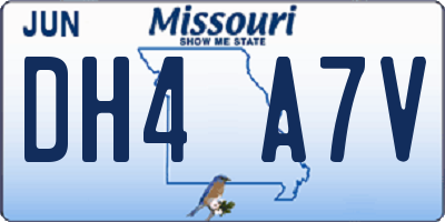MO license plate DH4A7V