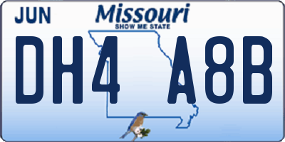 MO license plate DH4A8B