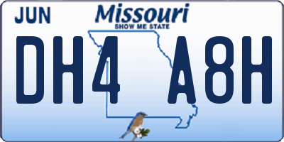 MO license plate DH4A8H