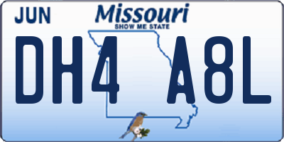 MO license plate DH4A8L