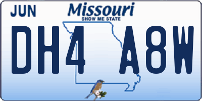 MO license plate DH4A8W