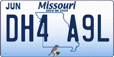 MO license plate DH4A9L