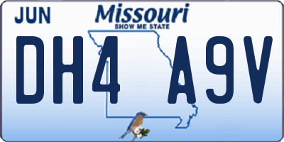 MO license plate DH4A9V