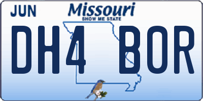 MO license plate DH4B0R