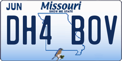 MO license plate DH4B0V