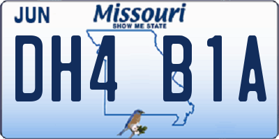 MO license plate DH4B1A