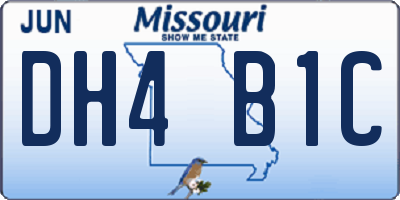 MO license plate DH4B1C