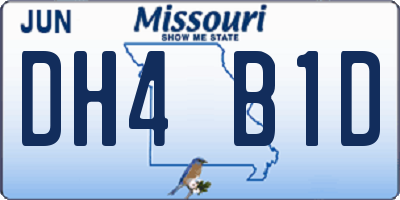 MO license plate DH4B1D
