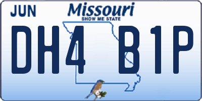 MO license plate DH4B1P