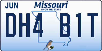 MO license plate DH4B1T