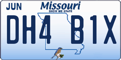 MO license plate DH4B1X