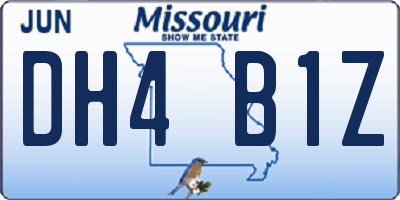 MO license plate DH4B1Z