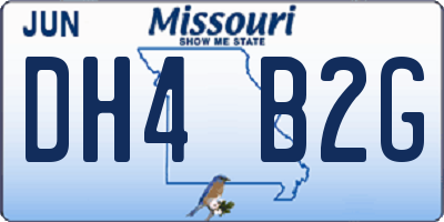 MO license plate DH4B2G