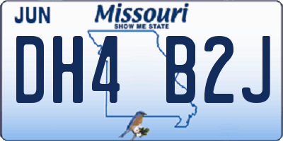 MO license plate DH4B2J