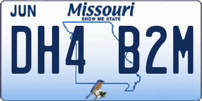 MO license plate DH4B2M