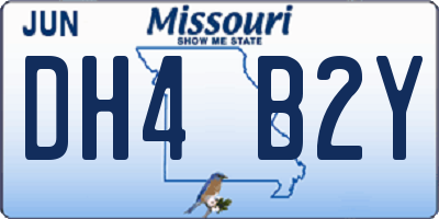 MO license plate DH4B2Y
