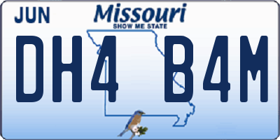MO license plate DH4B4M