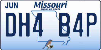 MO license plate DH4B4P