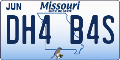 MO license plate DH4B4S