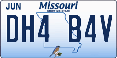 MO license plate DH4B4V