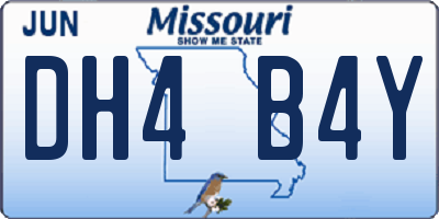 MO license plate DH4B4Y