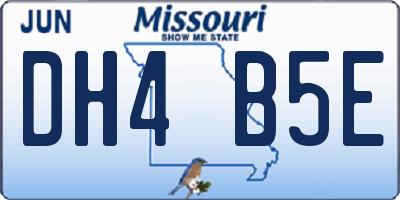 MO license plate DH4B5E