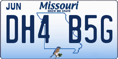 MO license plate DH4B5G