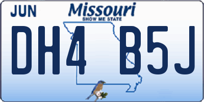 MO license plate DH4B5J