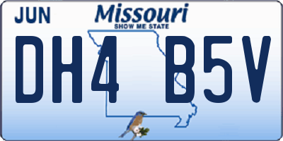 MO license plate DH4B5V