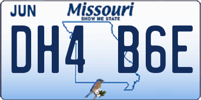 MO license plate DH4B6E