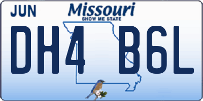 MO license plate DH4B6L