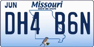 MO license plate DH4B6N