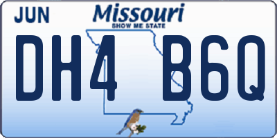 MO license plate DH4B6Q