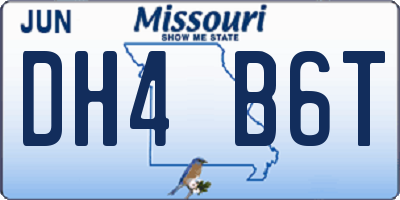 MO license plate DH4B6T