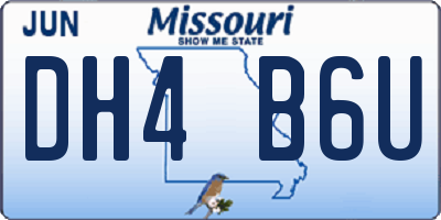 MO license plate DH4B6U