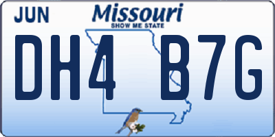 MO license plate DH4B7G