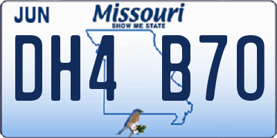 MO license plate DH4B7O