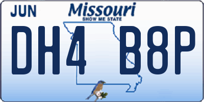 MO license plate DH4B8P