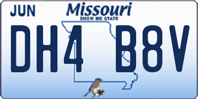 MO license plate DH4B8V