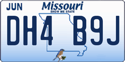 MO license plate DH4B9J