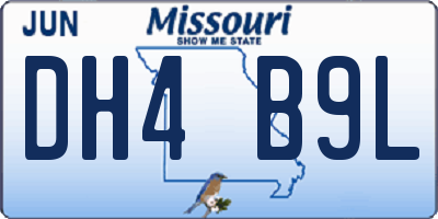 MO license plate DH4B9L