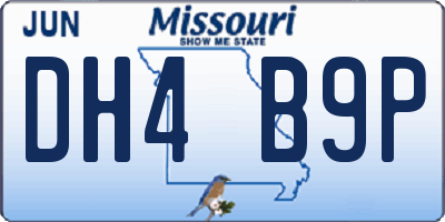 MO license plate DH4B9P