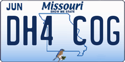 MO license plate DH4C0G