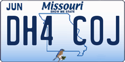 MO license plate DH4C0J