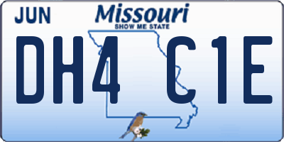 MO license plate DH4C1E