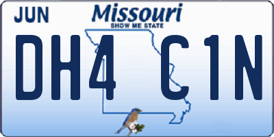 MO license plate DH4C1N