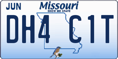 MO license plate DH4C1T