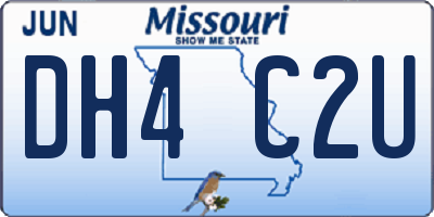 MO license plate DH4C2U